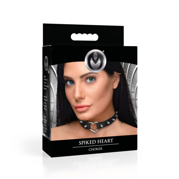Spiked Heart Choker - Black - Image 7