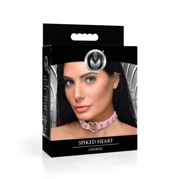 Spiked Heart Choker - Pink - Image 7